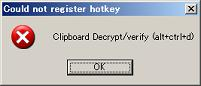 Could not register hotkey